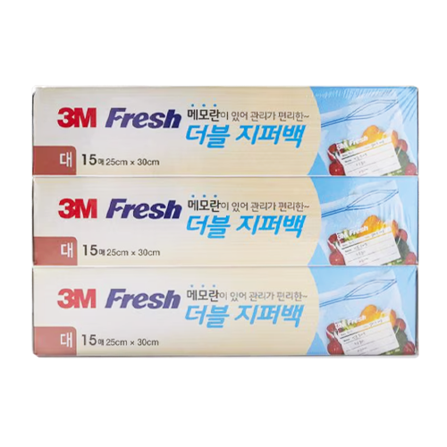 3M)후레쉬더블지퍼백기획 (25x30) 3입